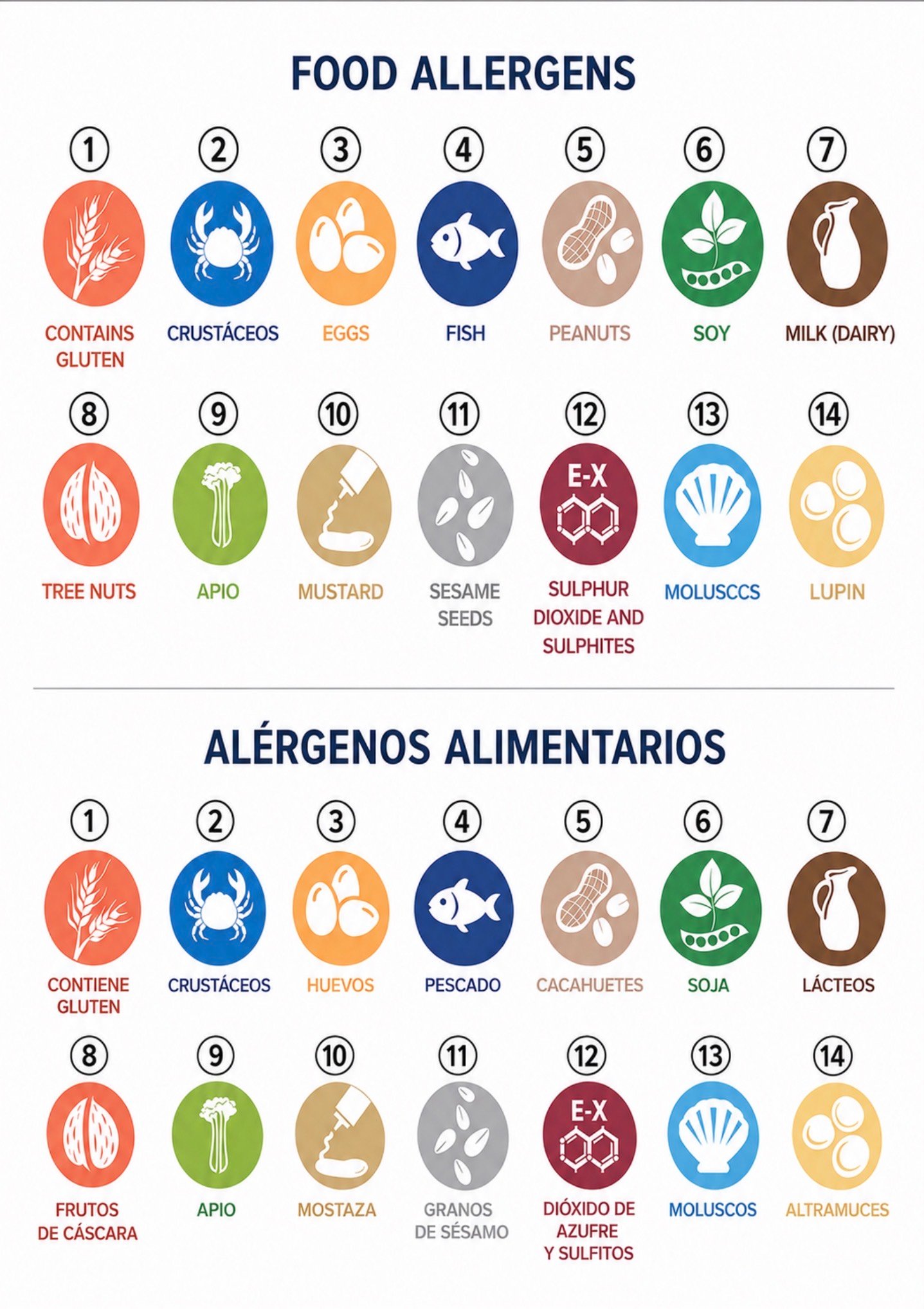 Thai Garden allergen chart